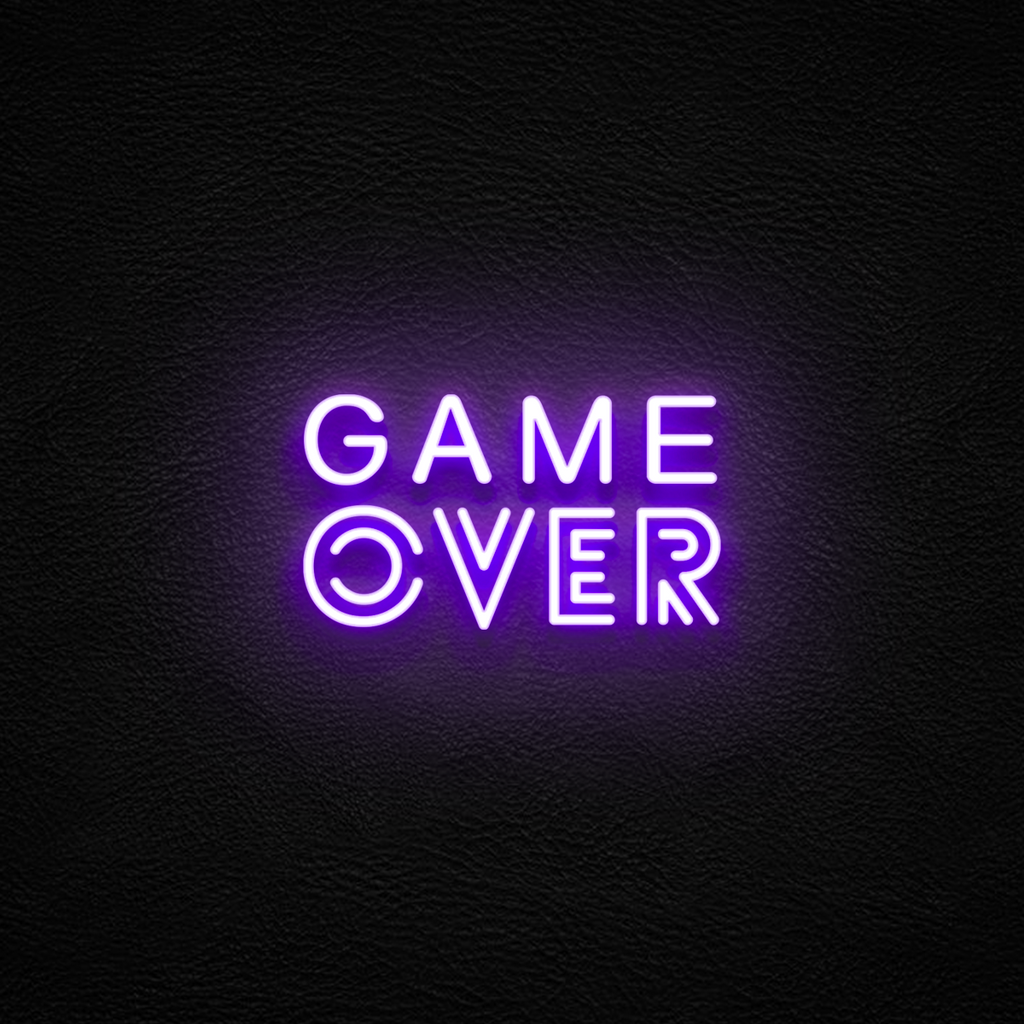 Game Over Neon Sign Gaming Room Led Light - PageNeon
